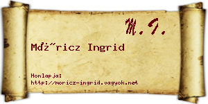 Móricz Ingrid névjegykártya